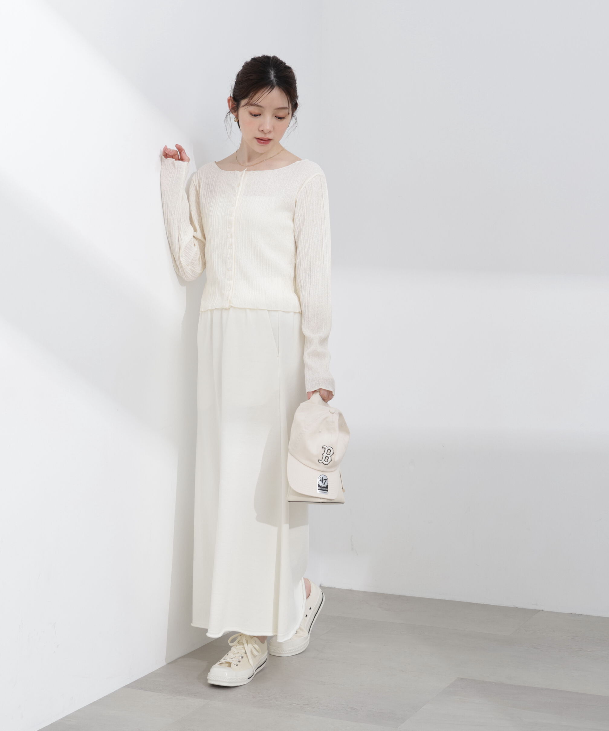 PROPORTION BODY DRESSING「〈a/mie〉前後2wayプリーツカットソーカーディガン 26SS」|Tシャツ・カットソー|