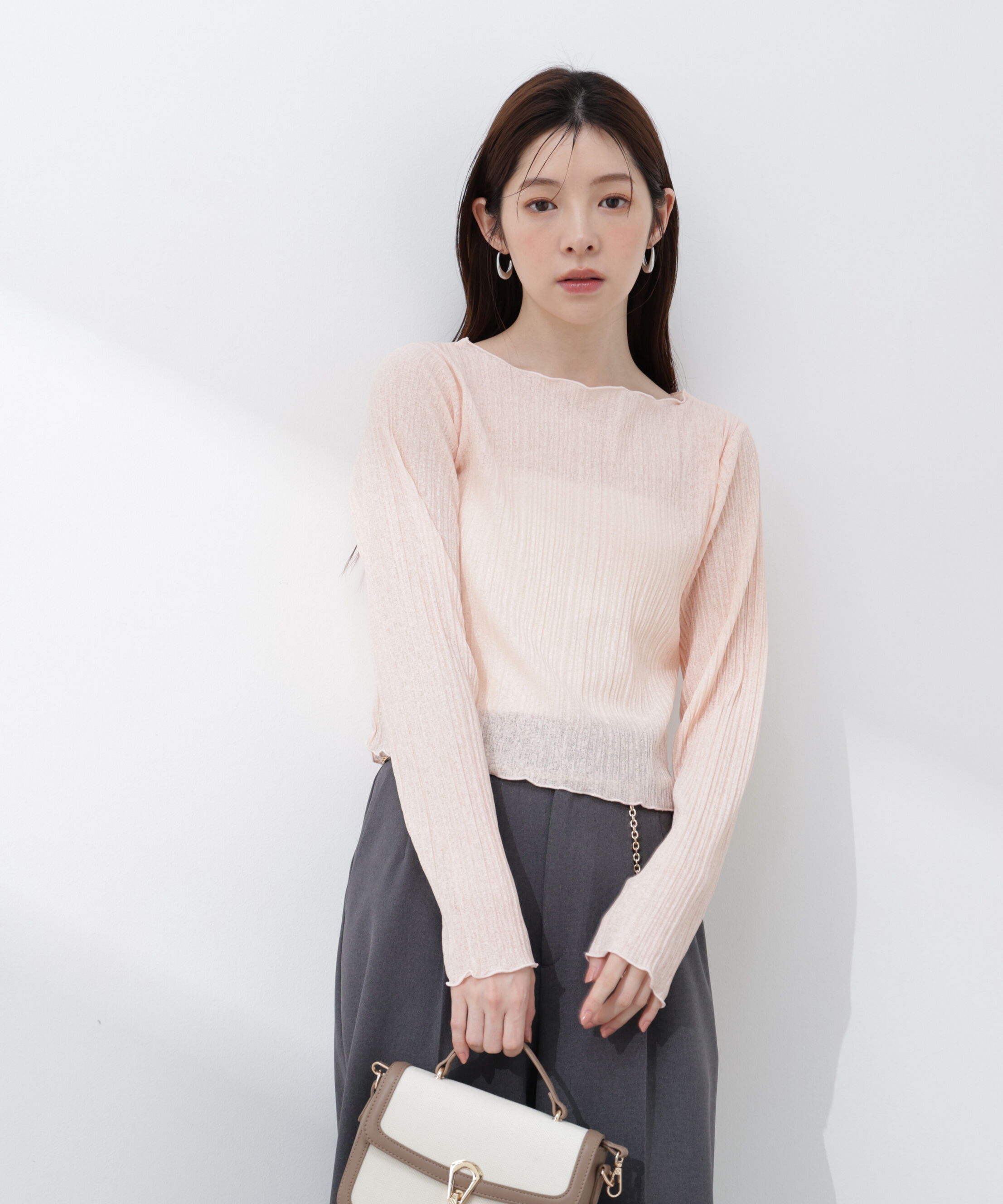 PROPORTION BODY DRESSING「〈a/mie〉前後2wayプリーツカットソーカーディガン 26SS」|Tシャツ・カットソー|