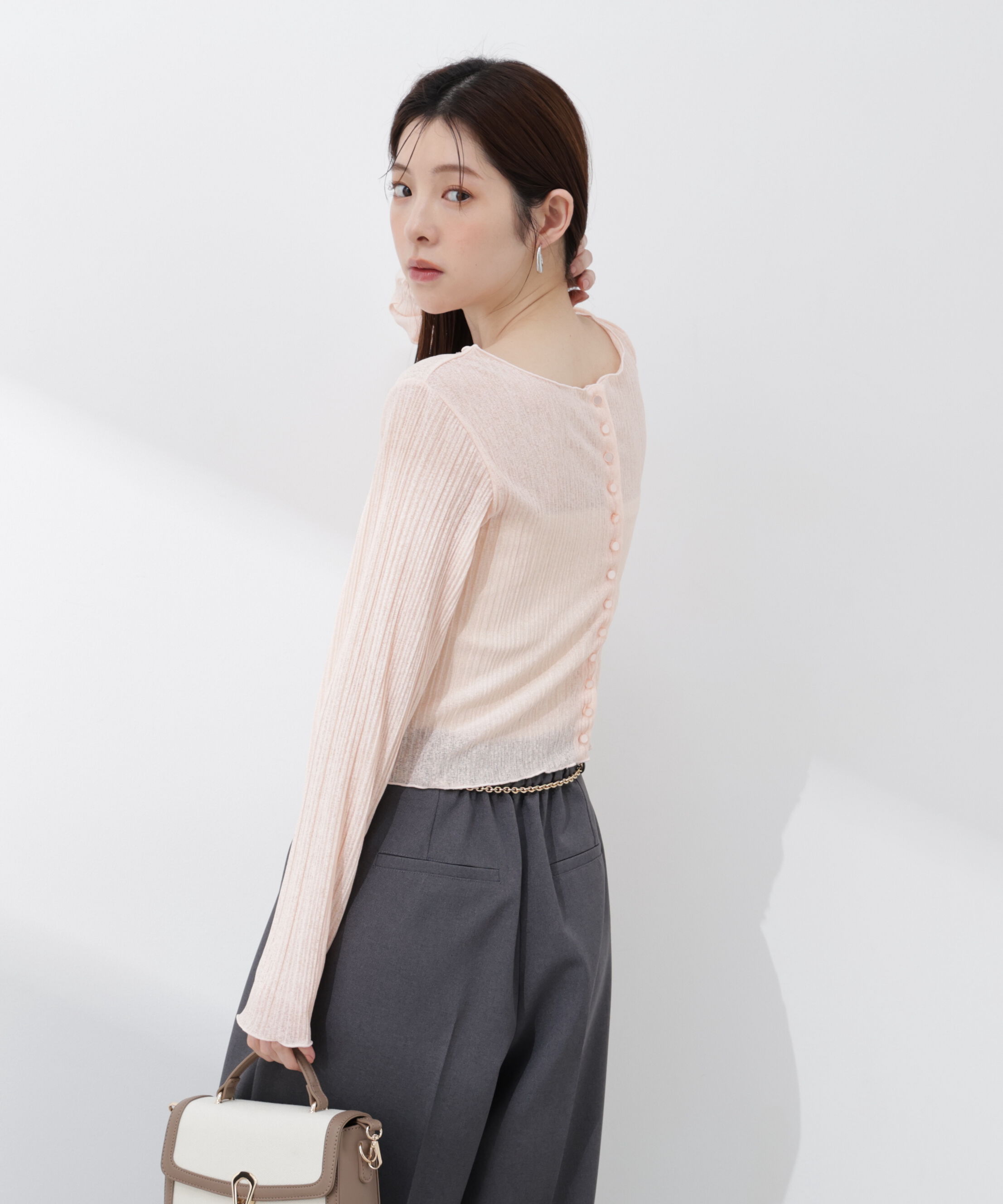 PROPORTION BODY DRESSING「〈a/mie〉前後2wayプリーツカットソーカーディガン 26SS」|Tシャツ・カットソー|