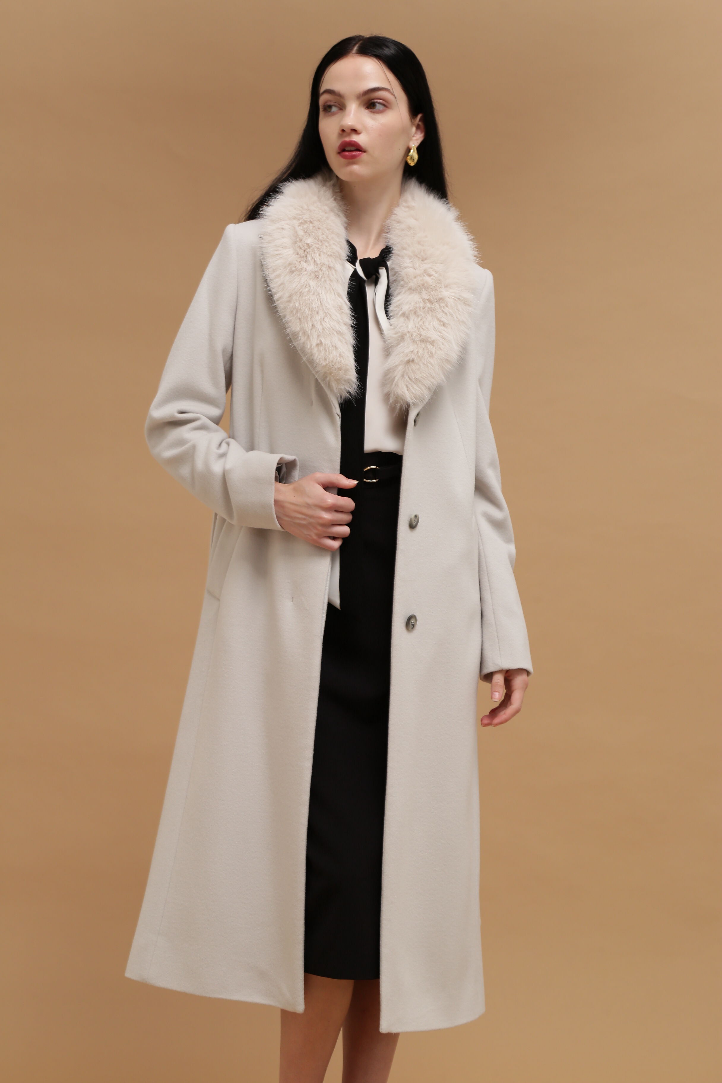  「カシミヤ混ベルテッドコート」|その他|