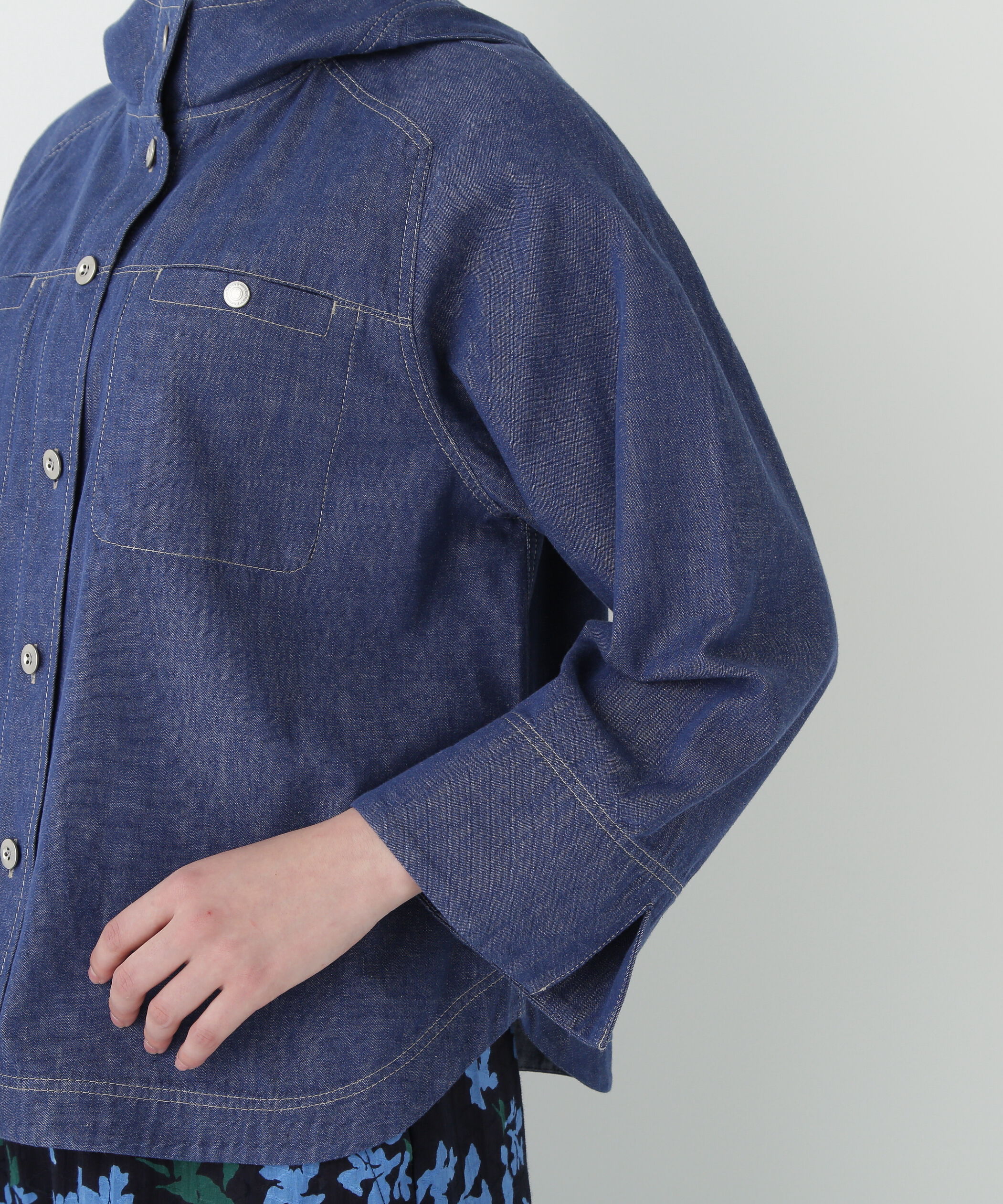  「◆ライトオンスデニムフードブラウス」|シャツ・ブラウス|