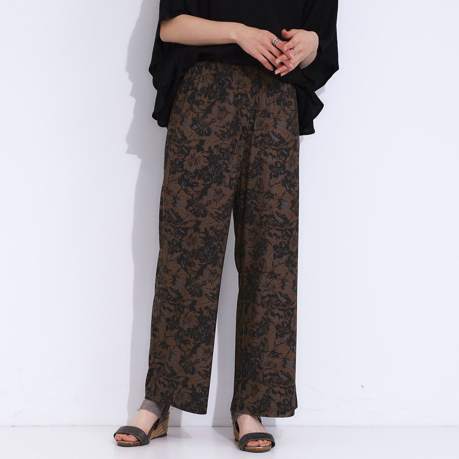 SHOO･LA･RUE「【ひんやり/選べる2柄】大人のリラックスコーデに プリント柄パンツ」|その他|