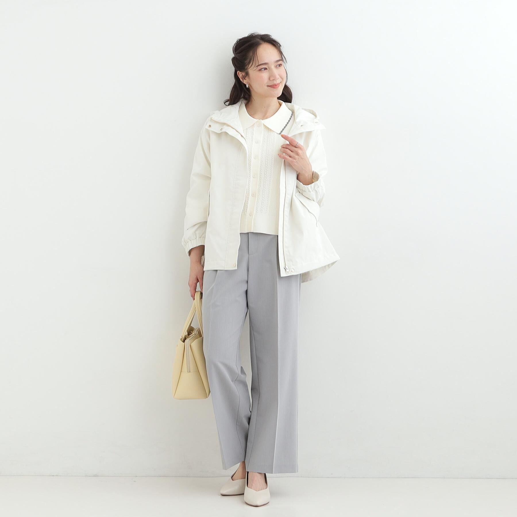 SHOO･LA･RUE「襟付きレース風カーディガン」|カーディガン|