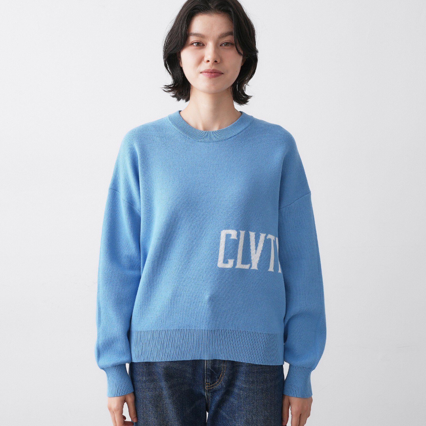 Dessin「【ユニセックス/洗える】ロゴコットンジャカード」|ニット・セーター|