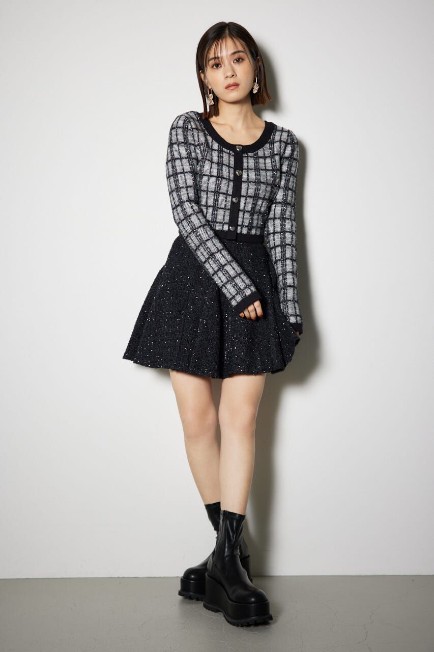 rienda「2WAYチェックニットカーディガン」|ニット・セーター|