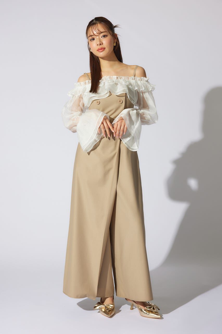 rienda「フリルカーディガンSETロンパース」|ワンピース|