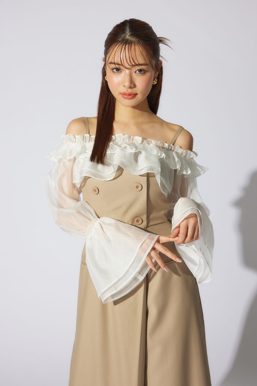 rienda「フリルカーディガンSETロンパース」|ワンピース|