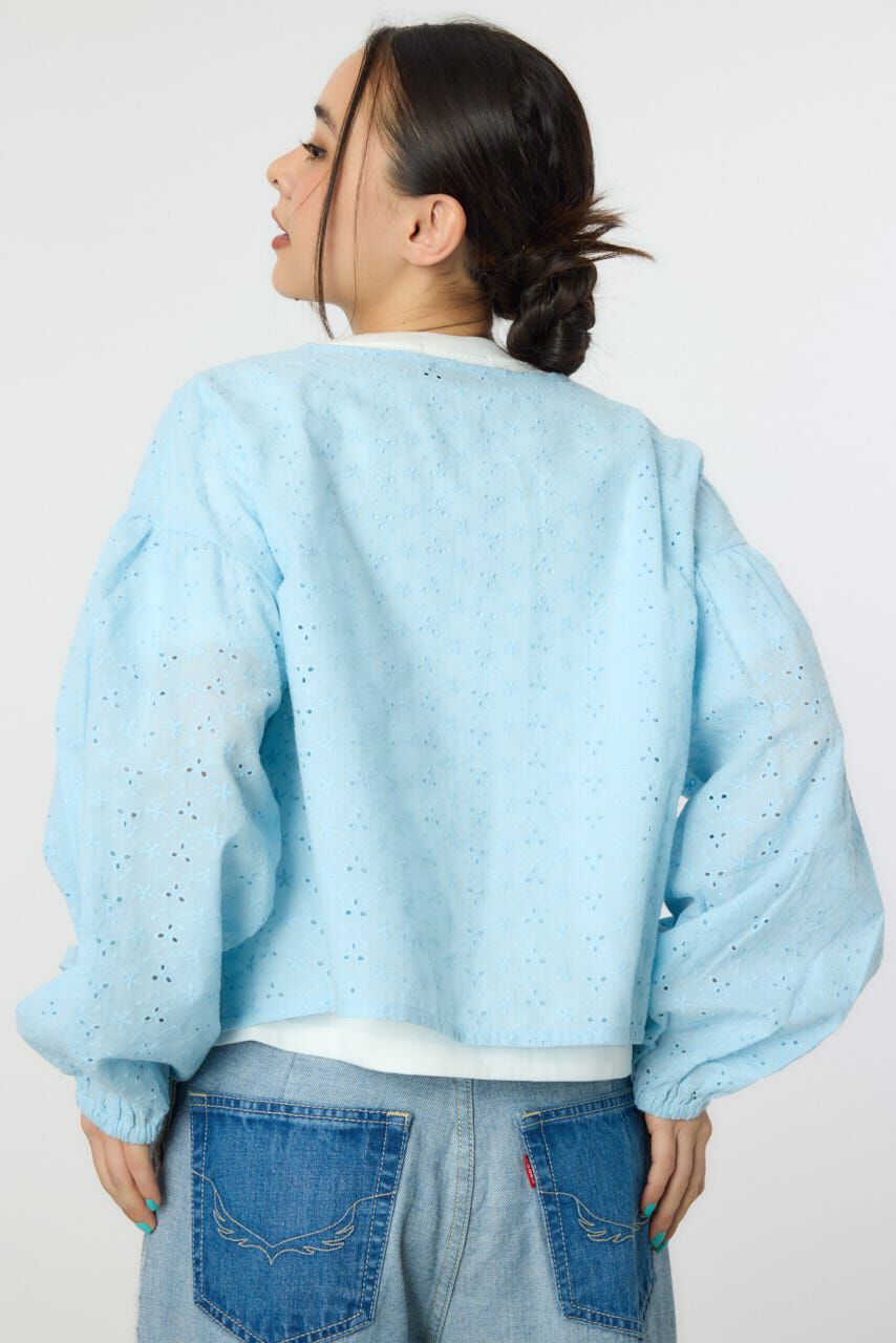 RODEO CROWNS「ノーカラーレースカーディガン」|シャツ・ブラウス|