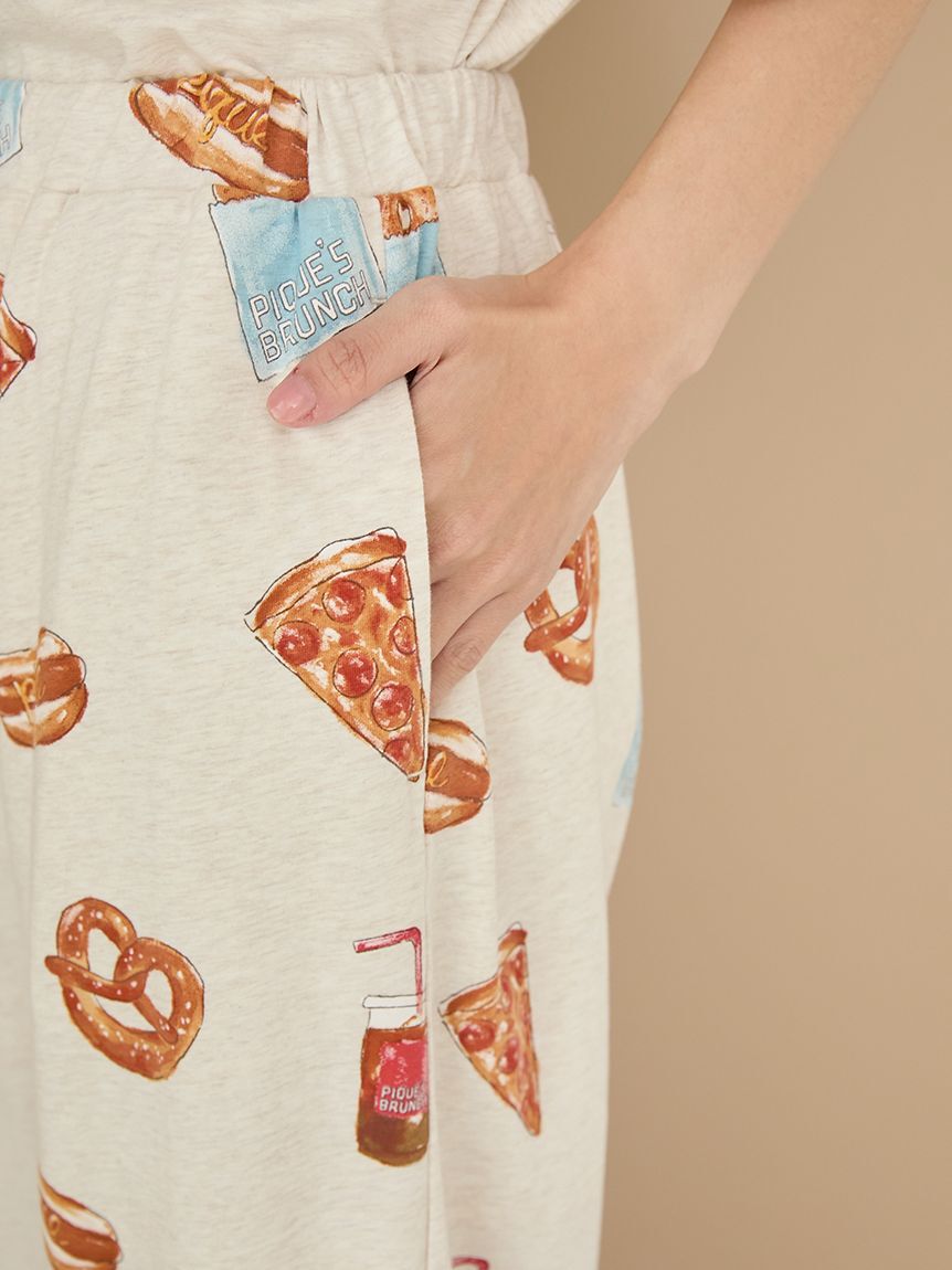 gelato pique「NYブランチ柄ロングパンツ」|ルームウェア|