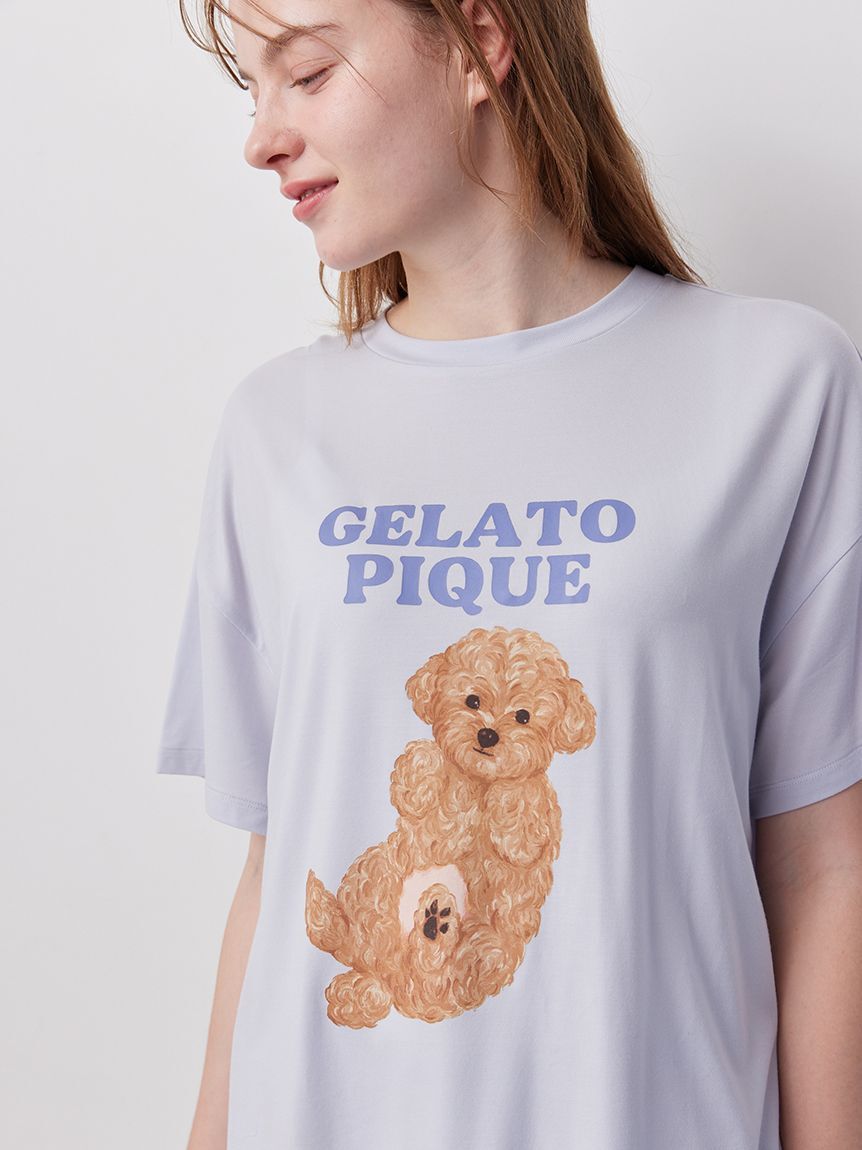 gelato pique「【ラッピング済み】ドッグワンポイントTシャツ&ショートパンツSET」|ルームウェア|