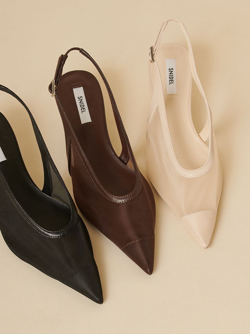 SNIDEL「ポインテッドメッシュストラップサンダル」|サンダル|