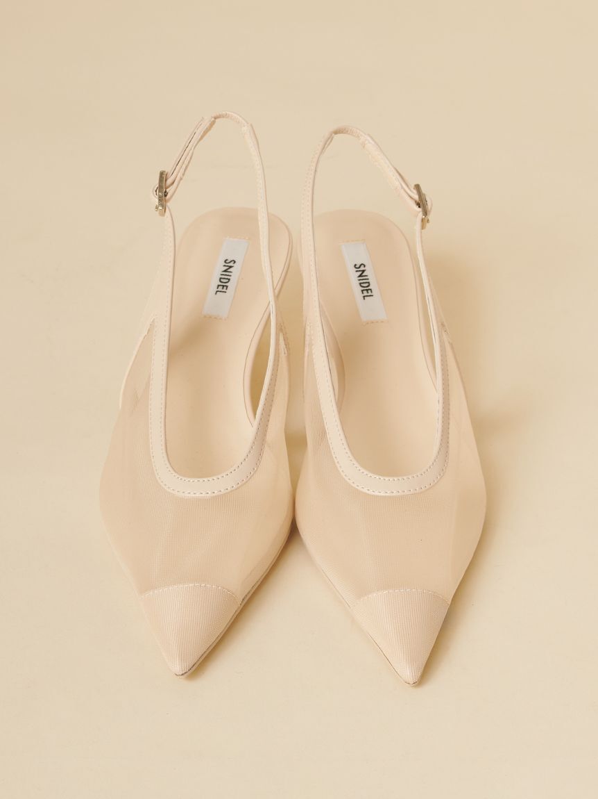 SNIDEL「ポインテッドメッシュストラップサンダル」|サンダル|LBEG