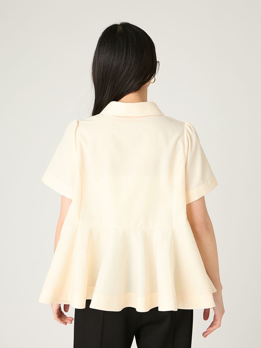 FRAY I.D「【LUMISHADE】ペプラムシャツ／ウォッシャブル・UVカット・防シワ・接触冷感」|シャツ・ブラウス|