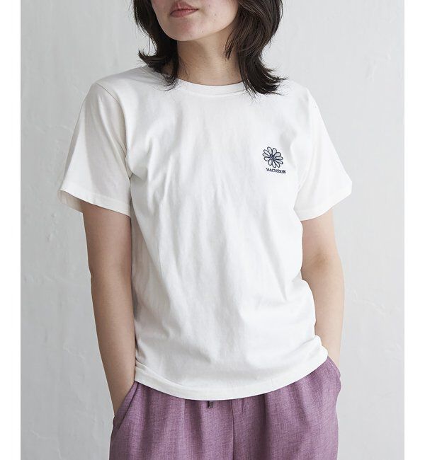 VENCE share style「天竺フラワー刺繍コンパクトTシャツ」|Tシャツ・カットソー|