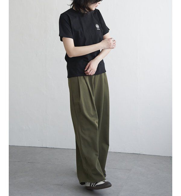 VENCE share style「天竺フラワー刺繍コンパクトTシャツ」|Tシャツ・カットソー|