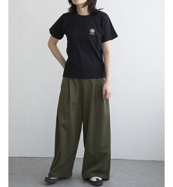 VENCE share style「天竺フラワー刺繍コンパクトTシャツ」|Tシャツ・カットソー|