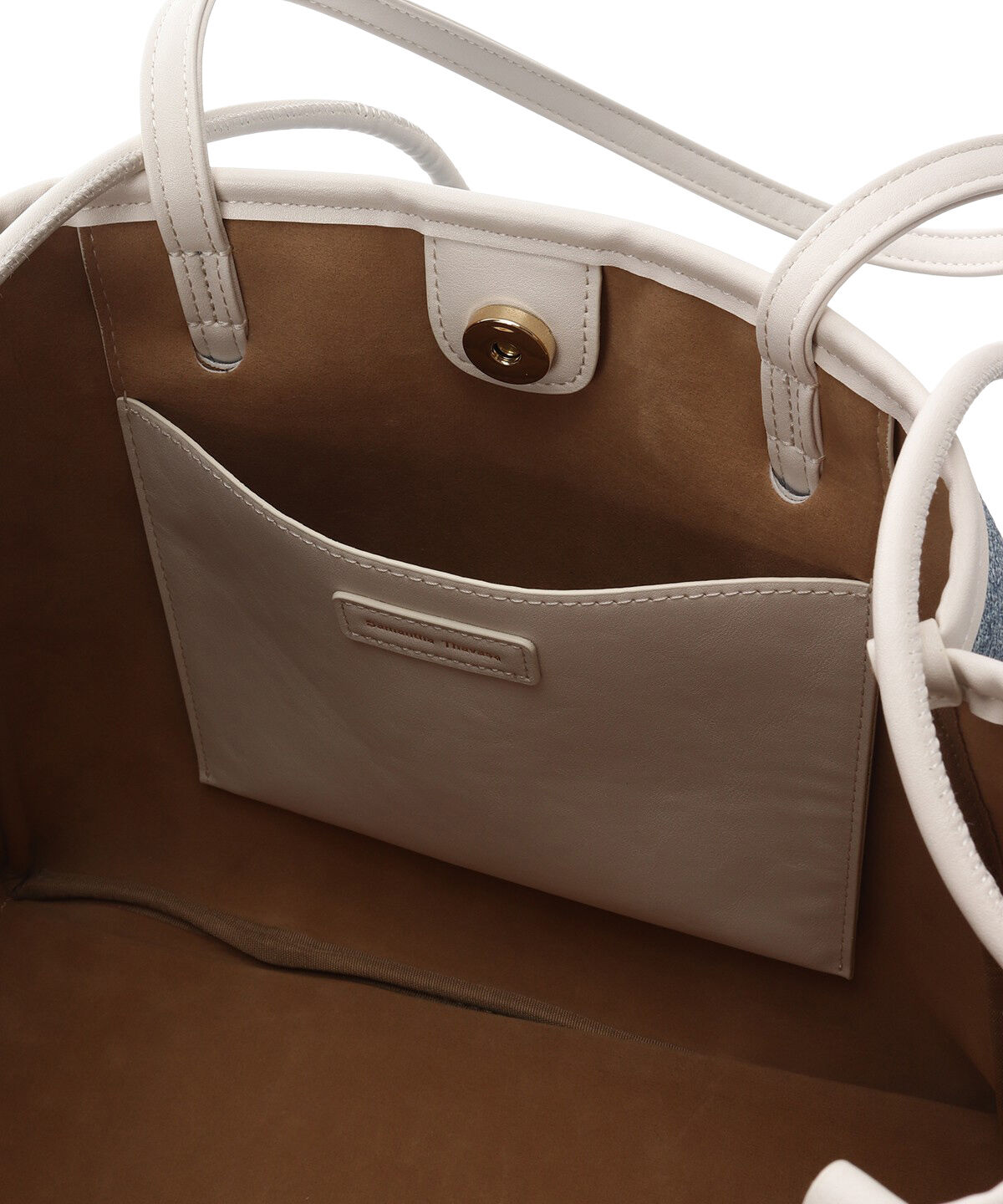 Samantha Thavasa「デニム調キャンバスデザイン 合皮トートバッグ 大サイズ」|トートバッグ|