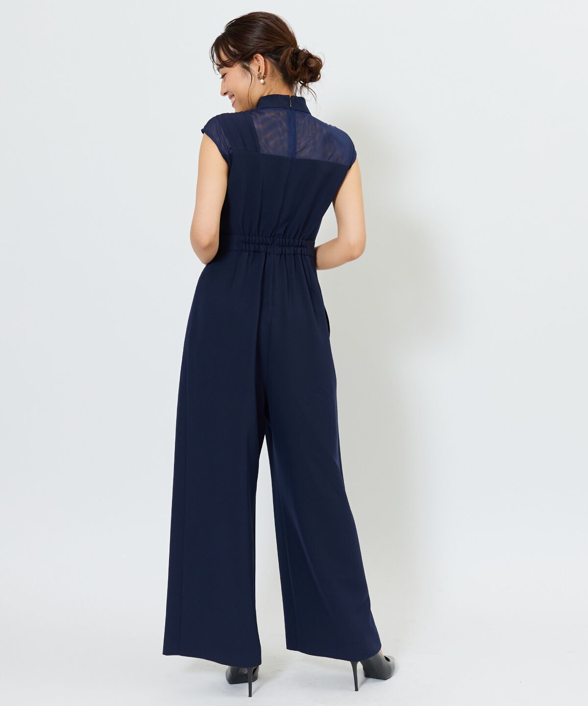 アンドクチュール「アシメショルダーリボンオールインワン」|オールインワン|