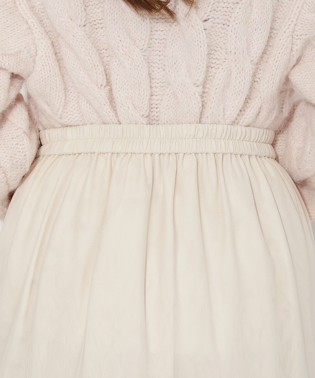 アンドクチュール「チュールティアードギャザースカート」|フレア|