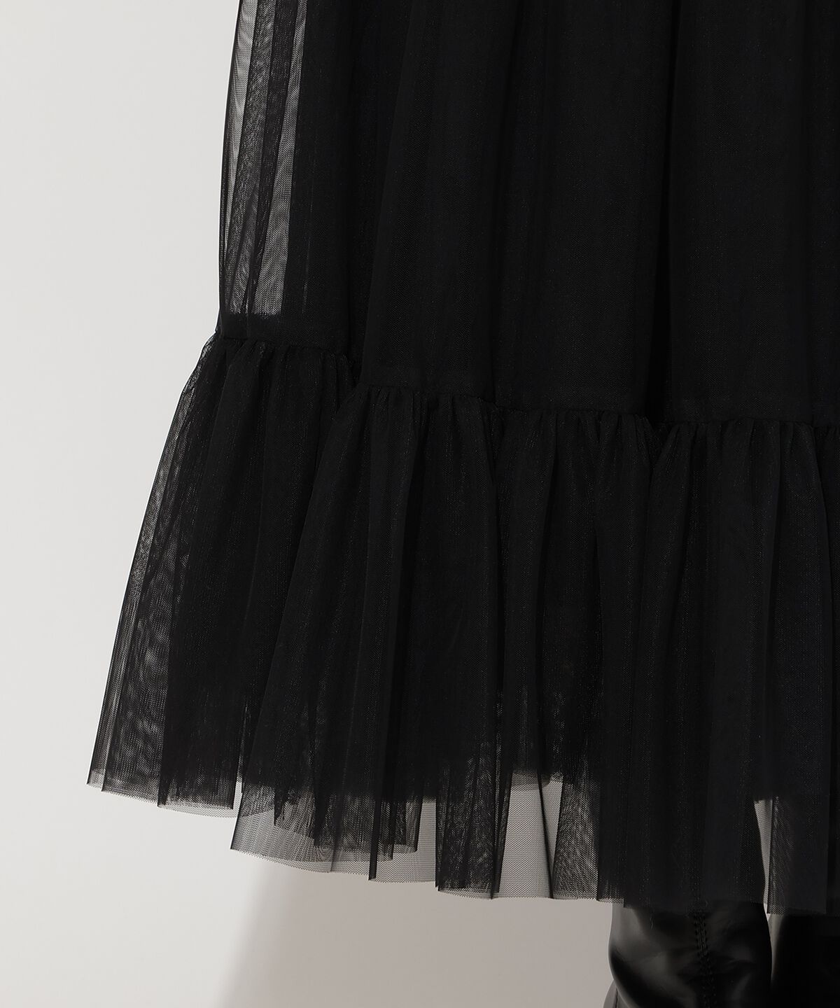 アンドクチュール「チュールティアードギャザースカート」|フレア|