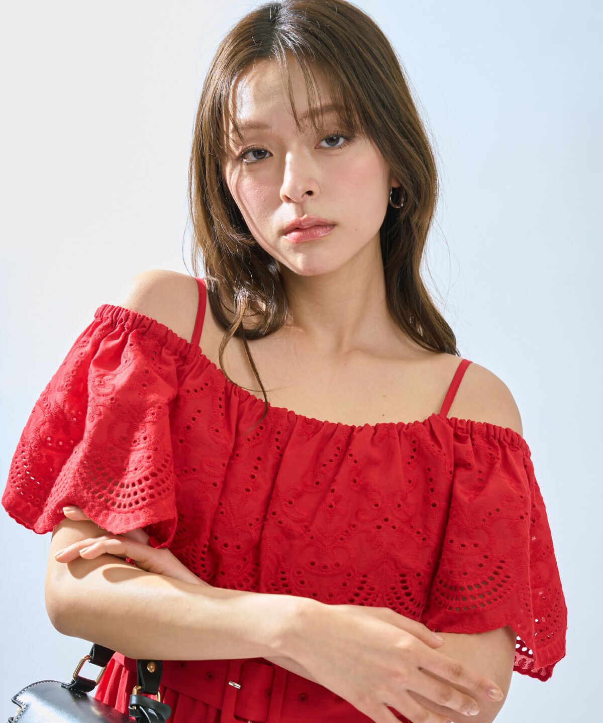 アンドクチュール「レースオフショルティアードワンピース」|ワンピース|