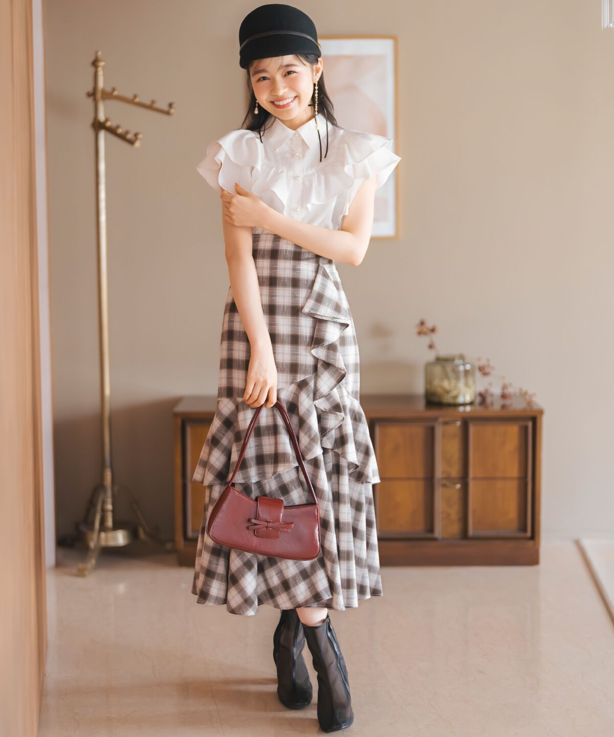 WILLSELECTION「ラッフルティアードヘムスカート」|タイト|