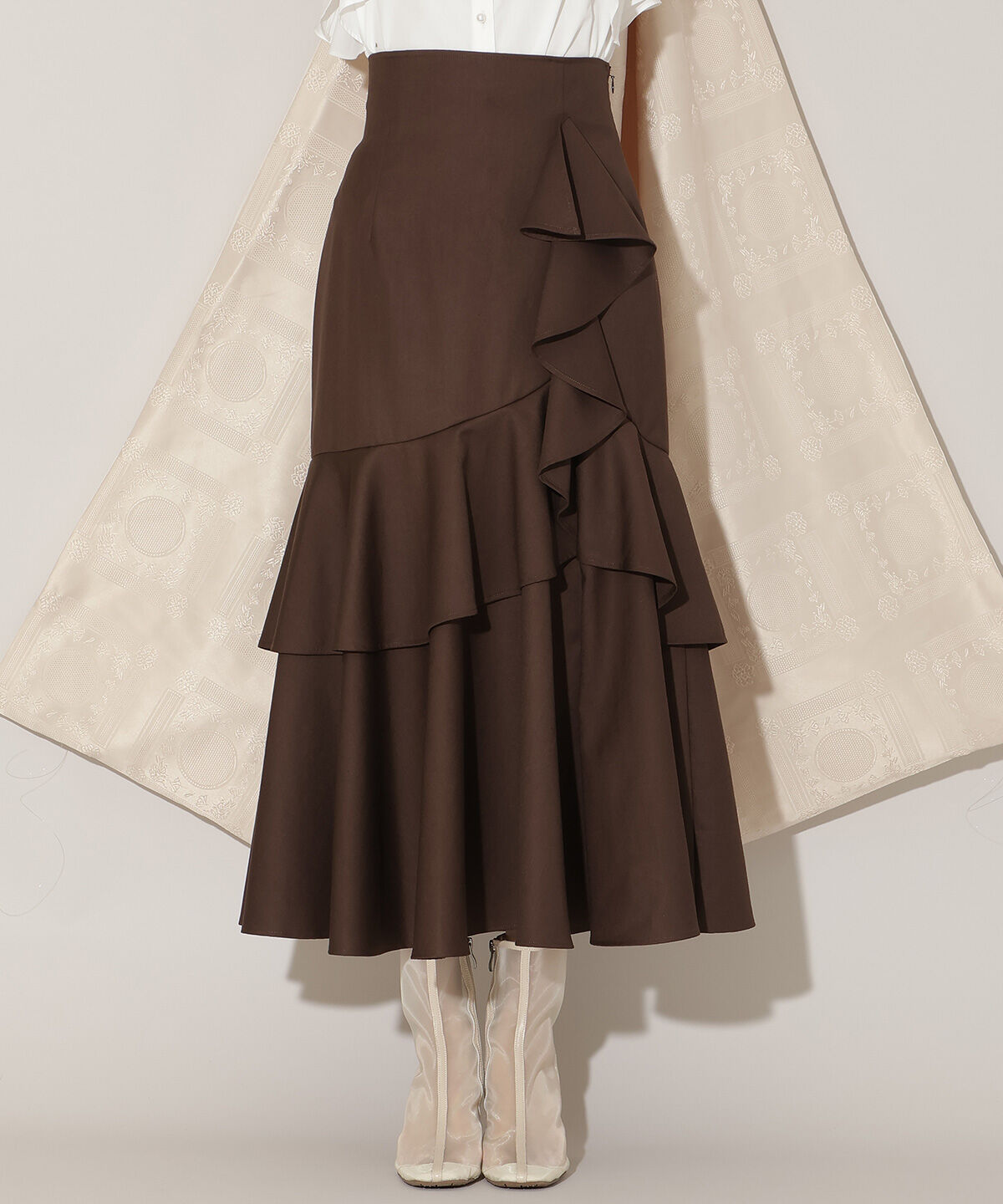 WILLSELECTION「ラッフルティアードヘムスカート」|タイト|