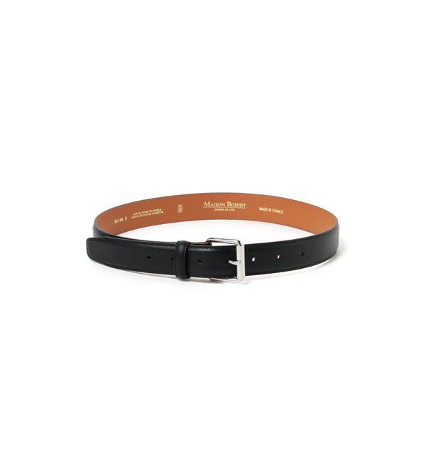 Demi-Luxe BEAMS 「MAISON BOINET / カーフレザーベルト 28mm」|ベルト|BLACK/SILVER