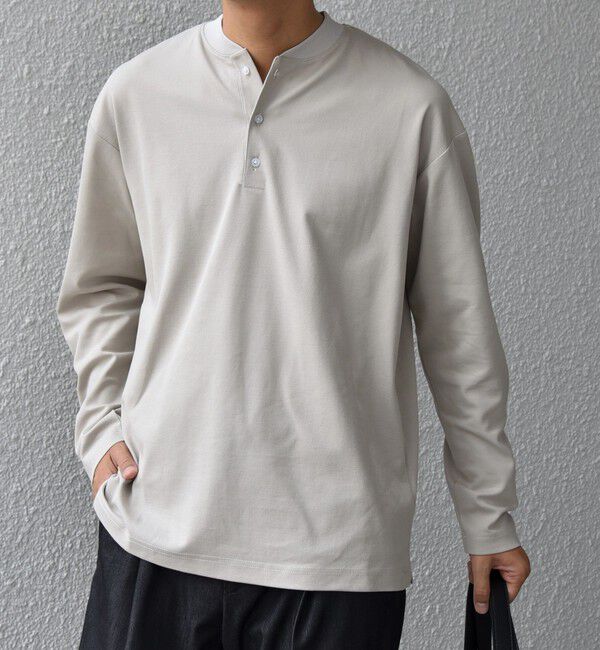 SHIPS any「SHIPS any:〈抗菌防臭/遮熱等〉マルチファンクション ヘンリーネック Tシャツ(ロンT)◇」|Tシャツ・カットソー|