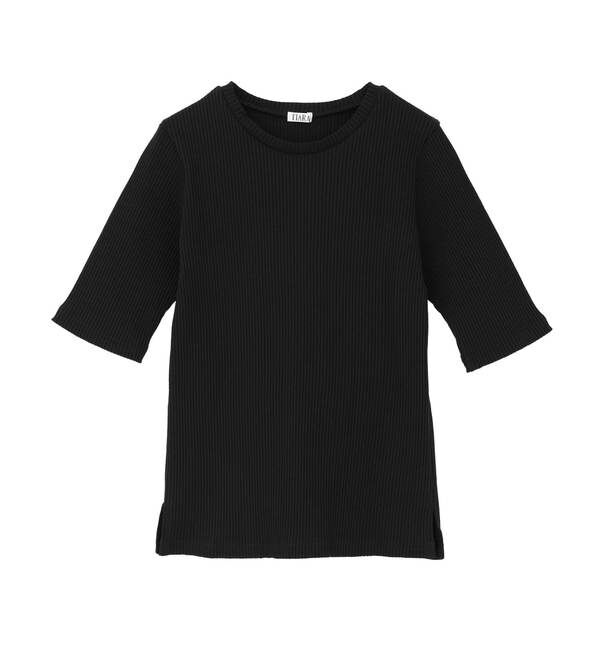 TIARA「コンパクトリブトップス」|Tシャツ・カットソー|ブラック