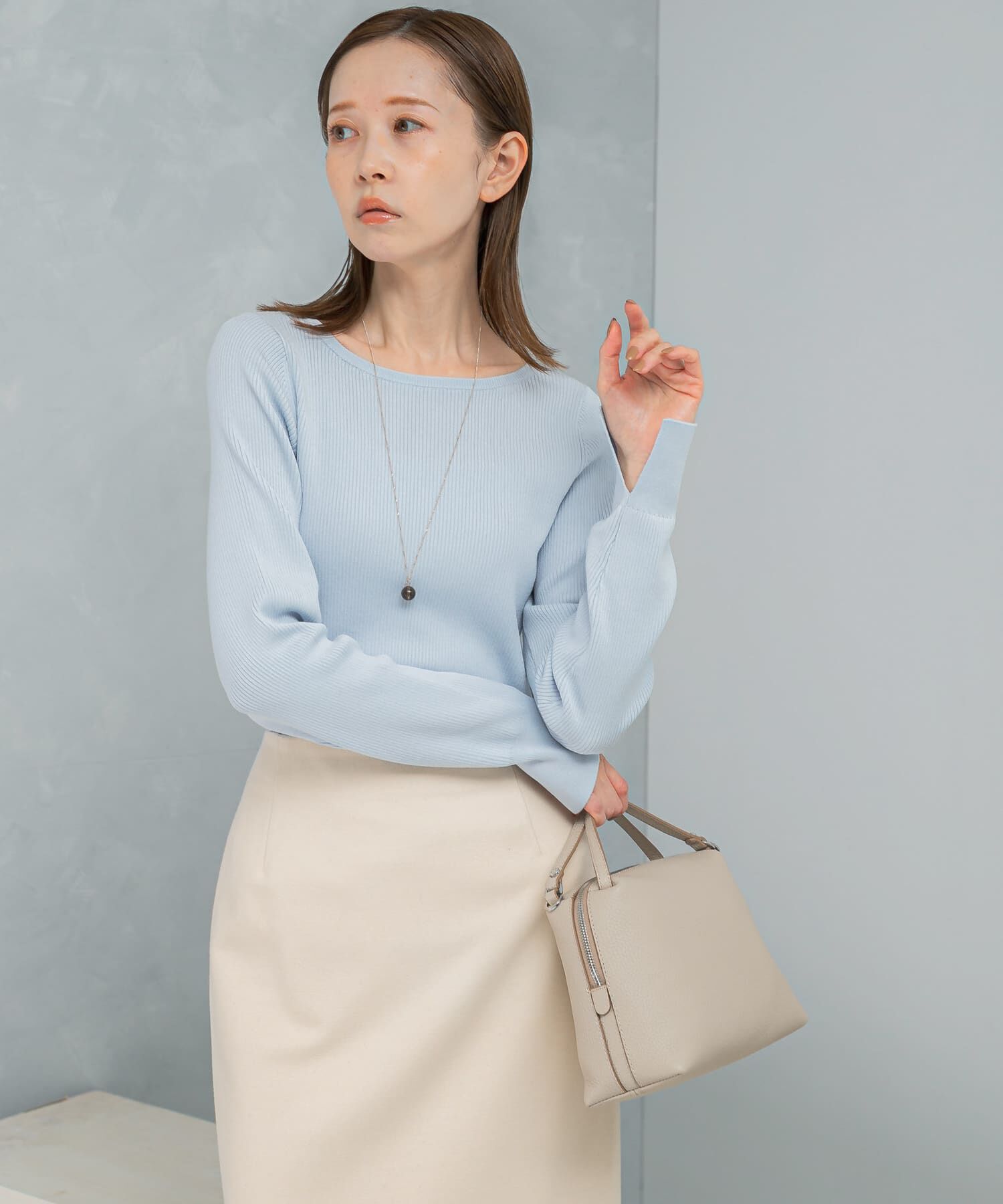 URBAN RESEARCH ROSSO「シルク混スリットスリーブリブニット」|ニット・セーター|