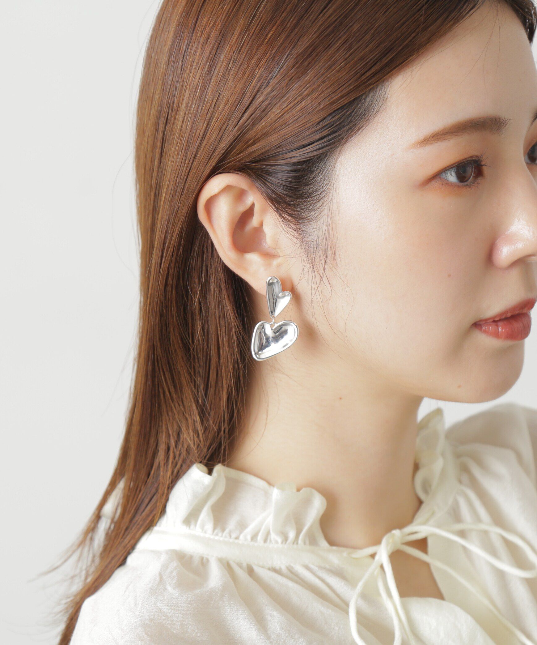  「ダブルハートピアス」|その他|シルバー
