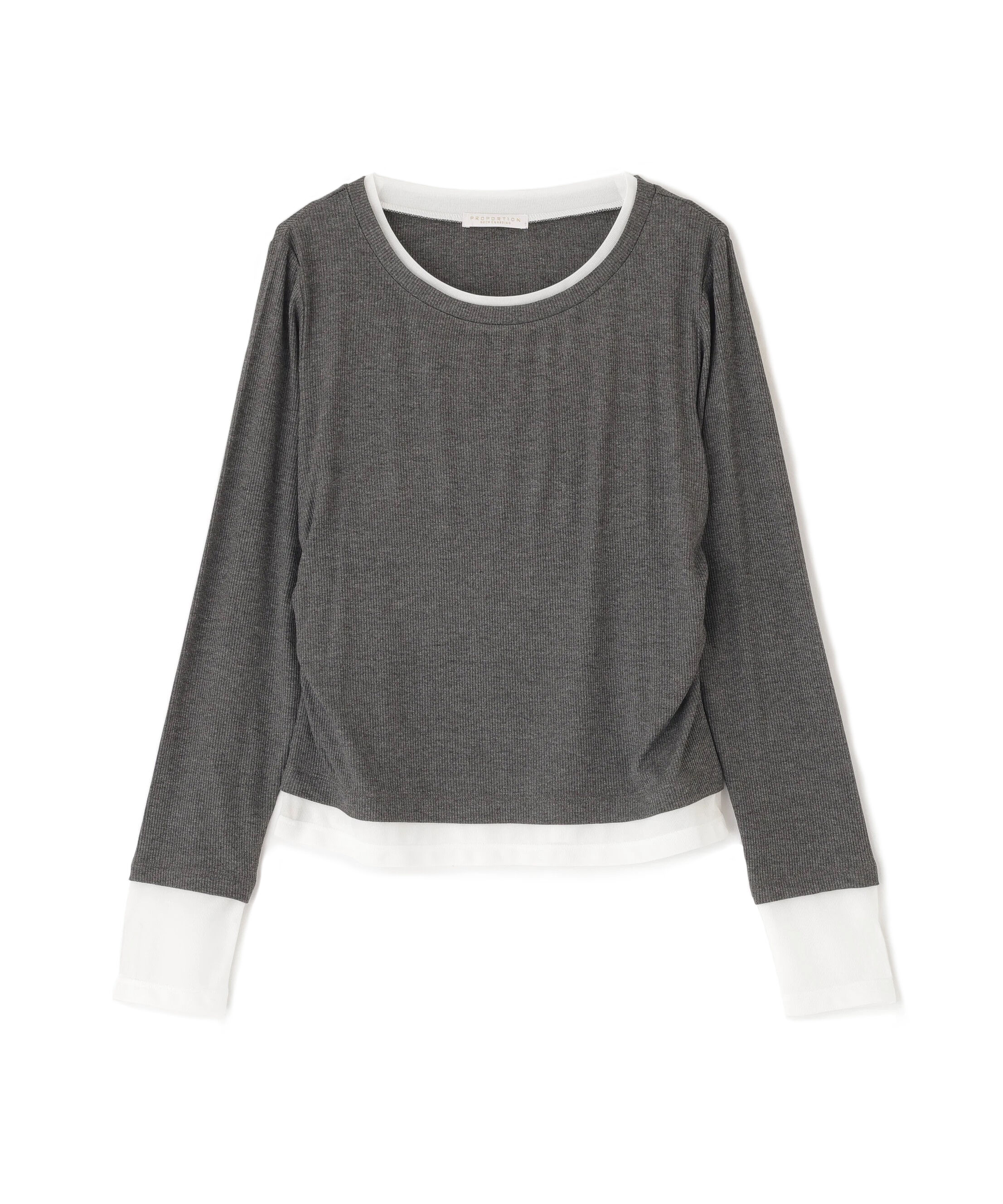PROPORTION BODY DRESSING「＜ウォッシャブル＞レイヤード風テレコ 25AW」|Tシャツ・カットソー|