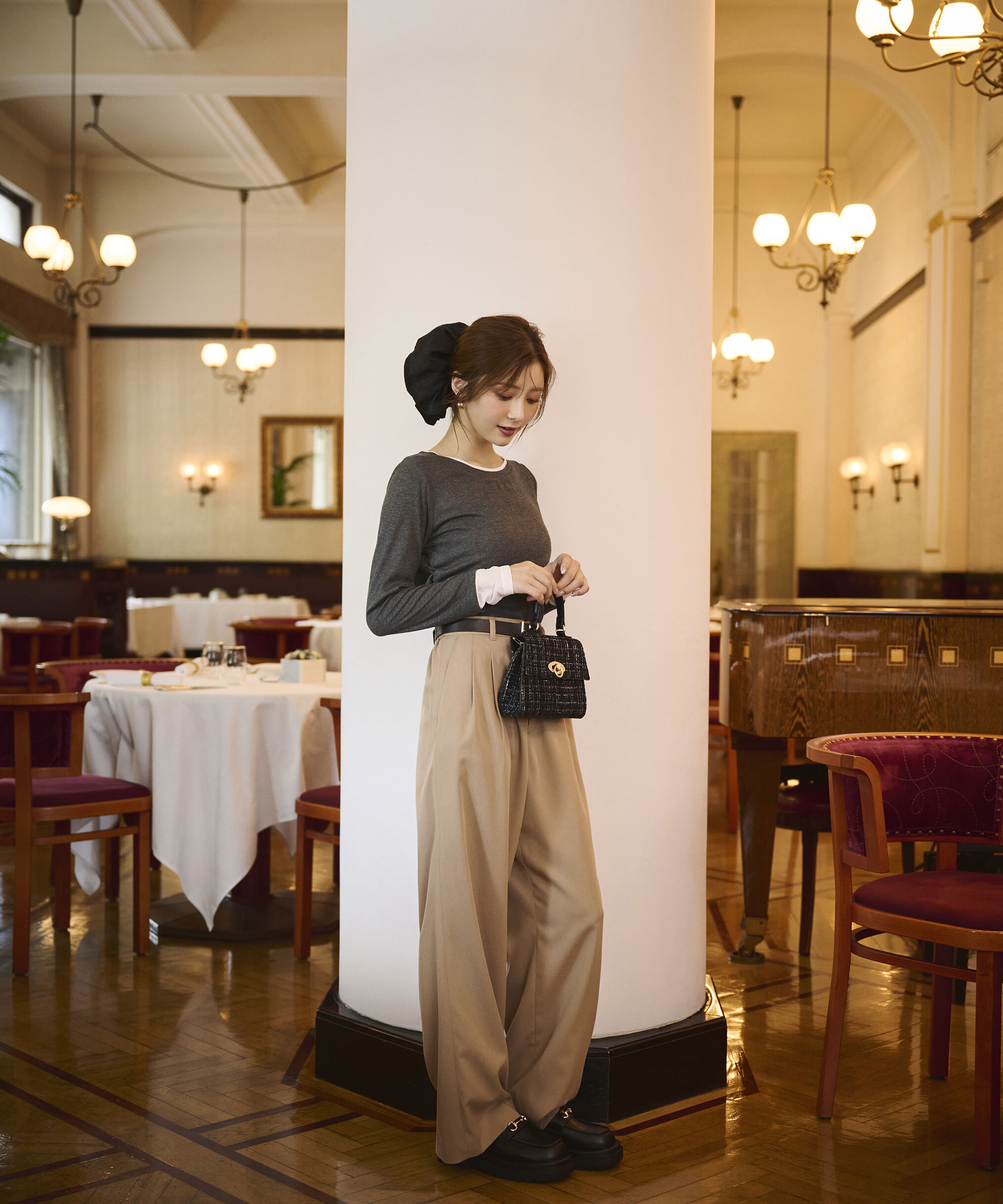 PROPORTION BODY DRESSING「＜ウォッシャブル＞レイヤード風テレコ 25AW」|Tシャツ・カットソー|