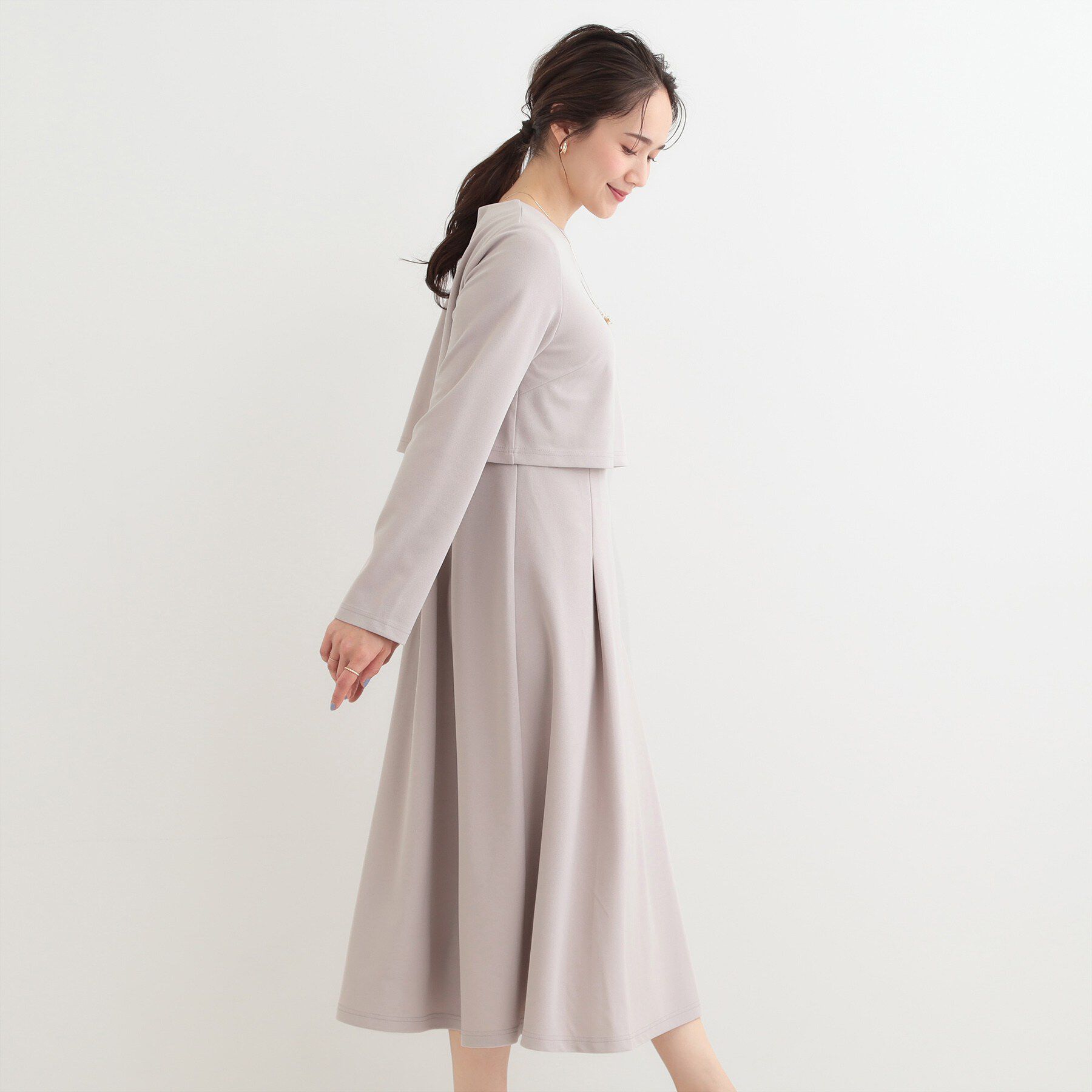 SHOO･LA･RUE「【S-LL】コーデに迷わずきちんと決まる セットアップ風ワンピース」|ワンピース|