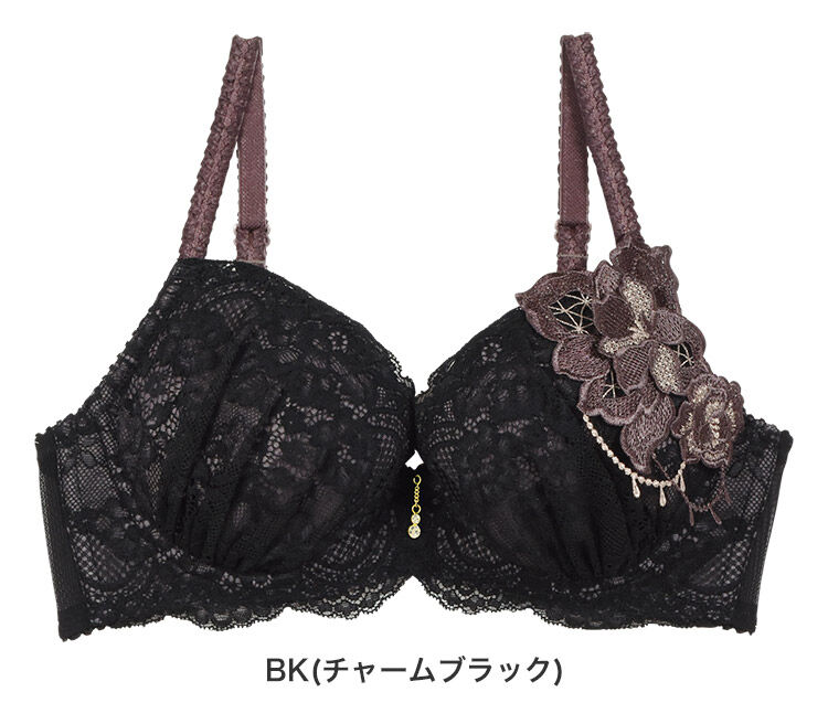 intesucre「アンテシュクレ narue&times;intesucre ブラジャー単品 B-F/65-75 IBT343」|インナー|BK