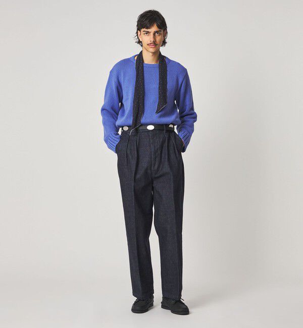 Steven Alan＞ 13.5oz デニム インツープリーツ ドレス トラウザーズ