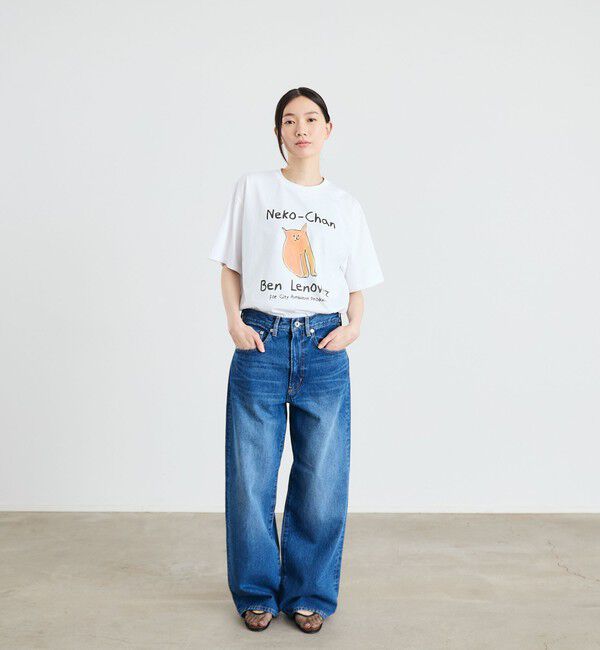 SHIPS「【City Ambient Products別注】Ben Lenovitz: DOG CAT Tシャツ」|Tシャツ・カットソー|アイボリー