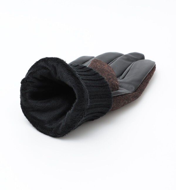 SHIPS「SHIPS:〈タッチパネル対応〉HARRIS TWEED レザー コンビ グローブ」|手袋|