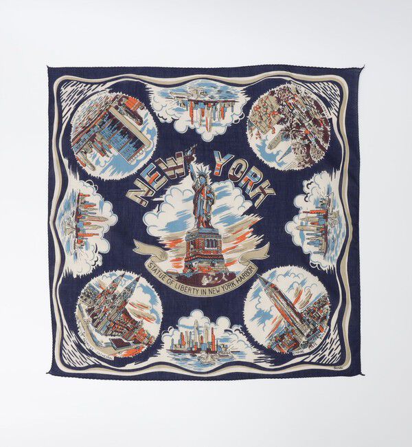 SHIPS「BINDU: 64cm PRINT BANDANA」|バンダナ・スカーフ|ネイビー