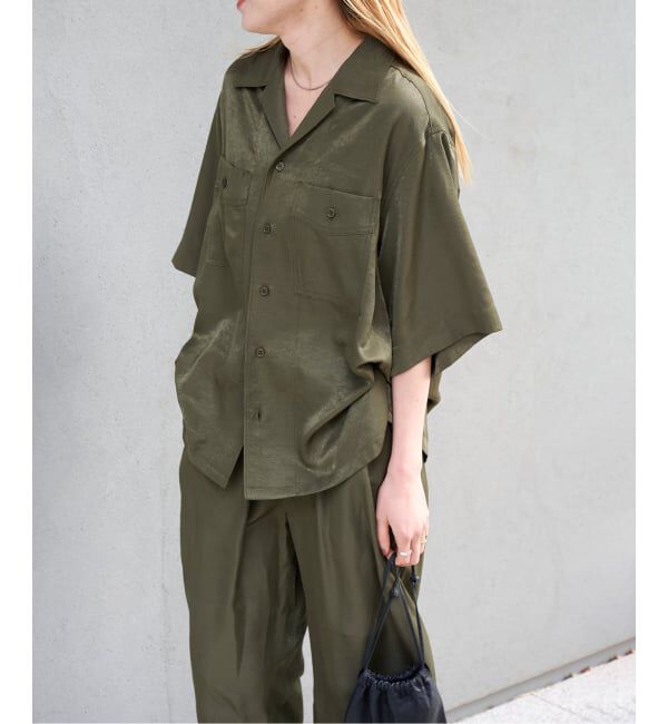 OUTDOOR PRODUCTS Usual Things「ヴィンテージタンブラーサテンオープンカラーシャツ　セットアップ対応」|シャツ・ブラウス|