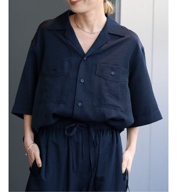 OUTDOOR PRODUCTS Usual Things「ヴィンテージタンブラーサテンオープンカラーシャツ　セットアップ対応」|シャツ・ブラウス|