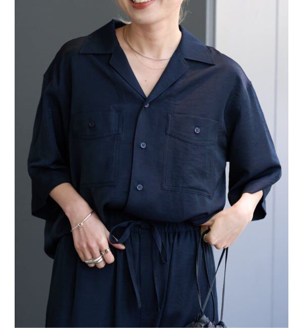 OUTDOOR PRODUCTS Usual Things「ヴィンテージタンブラーサテンオープンカラーシャツ　セットアップ対応」|シャツ・ブラウス|