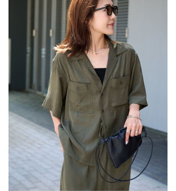 OUTDOOR PRODUCTS Usual Things「ヴィンテージタンブラーサテンオープンカラーシャツ　セットアップ対応」|シャツ・ブラウス|