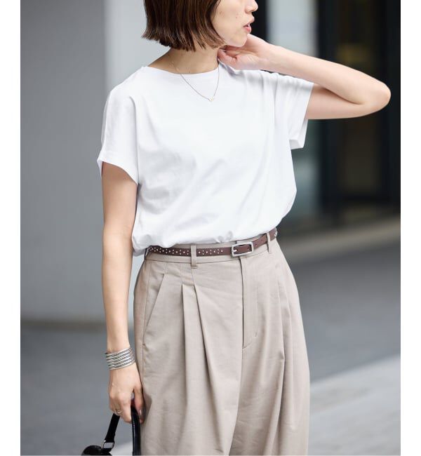 IENA「ATON/エイトン SUVIN 60/2 CAP SLEEVE Tシャツ」|Tシャツ・カットソー|