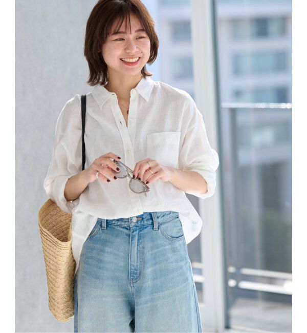 JOURNAL STANDARD relume「《追加2》手洗い可 / カラーリネンオーバーサイズシャツ」|シャツ・ブラウス|
