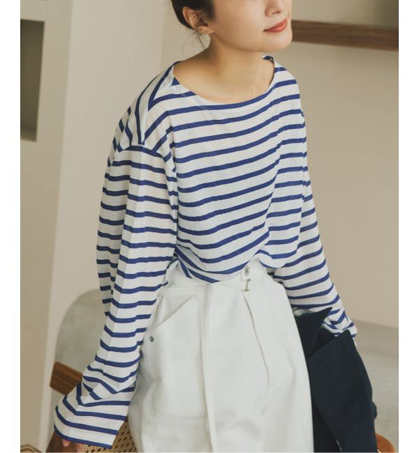 Spick and Span「シアーボーダーTシャツ」|Tシャツ・カットソー|ブルー