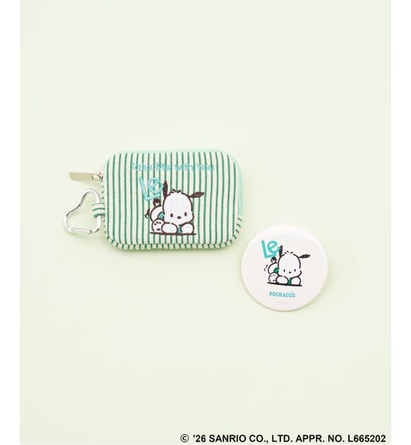  「Sanrio characters&times;LE TALON ミラー付きミニポーチ」|ポーチ|グリーン C