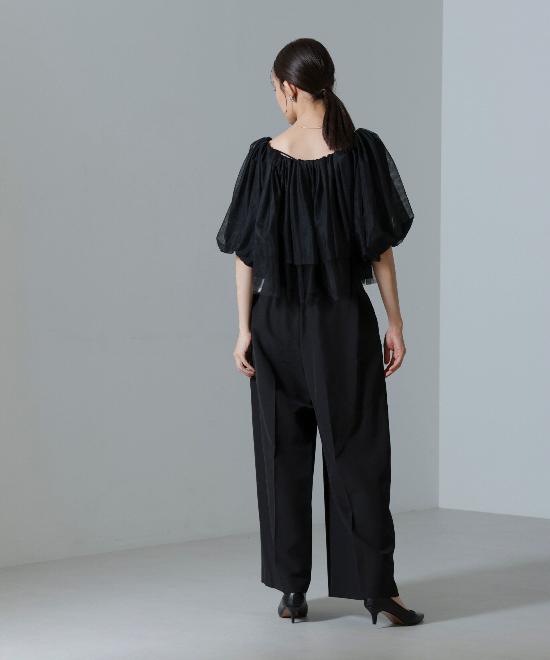 nano･universe「troisiemechaco/TULLE DOUBLECLOTH セットアップパンツ」|スーツ|