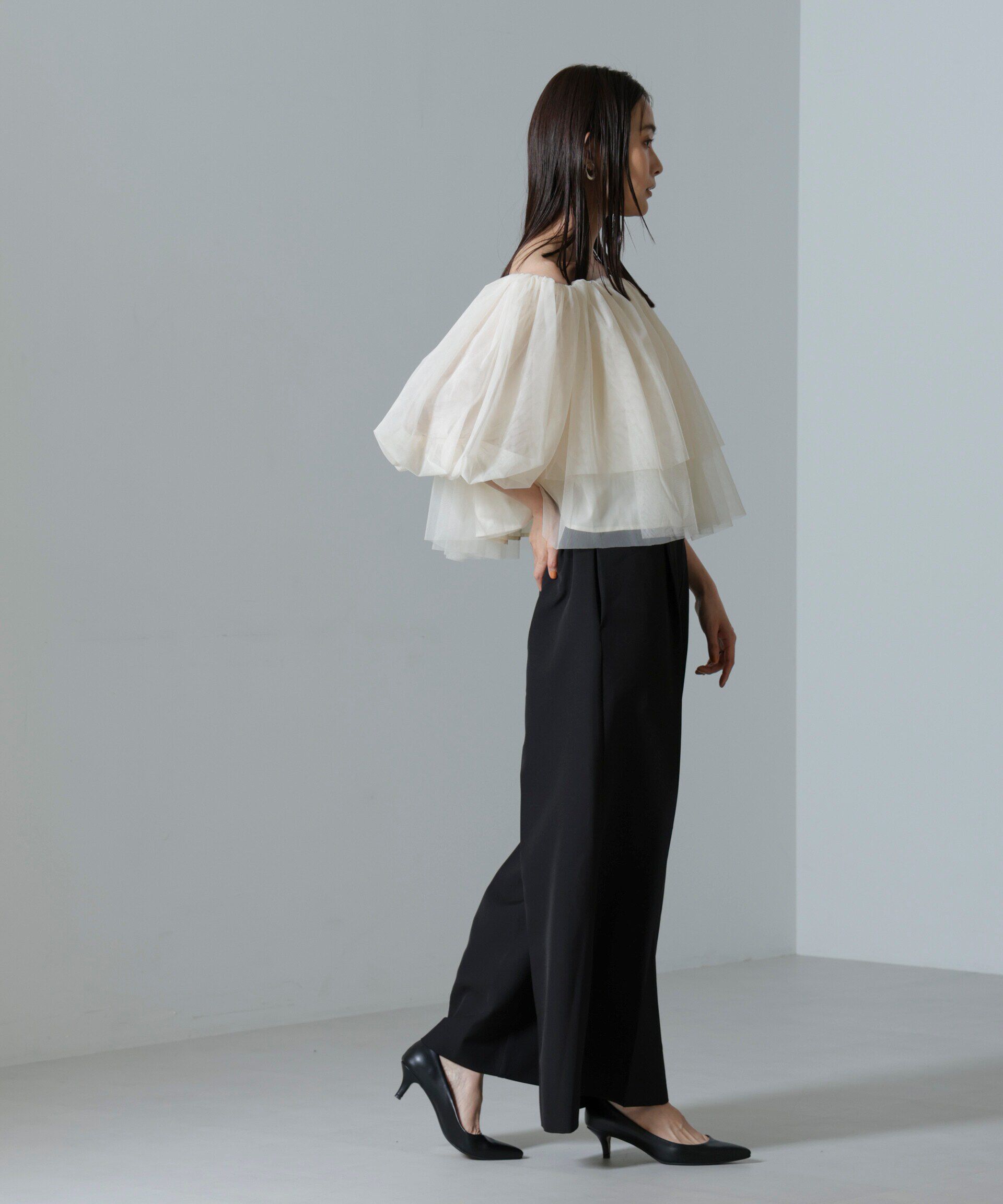 nano･universe「troisiemechaco/TULLE DOUBLECLOTH セットアップパンツ」|スーツ|